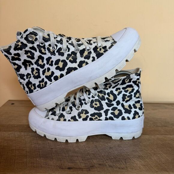 Converse CTAS Lugged Platform High Top Sneakers Women’s 7 leopard shoes - Picture 8 of 8